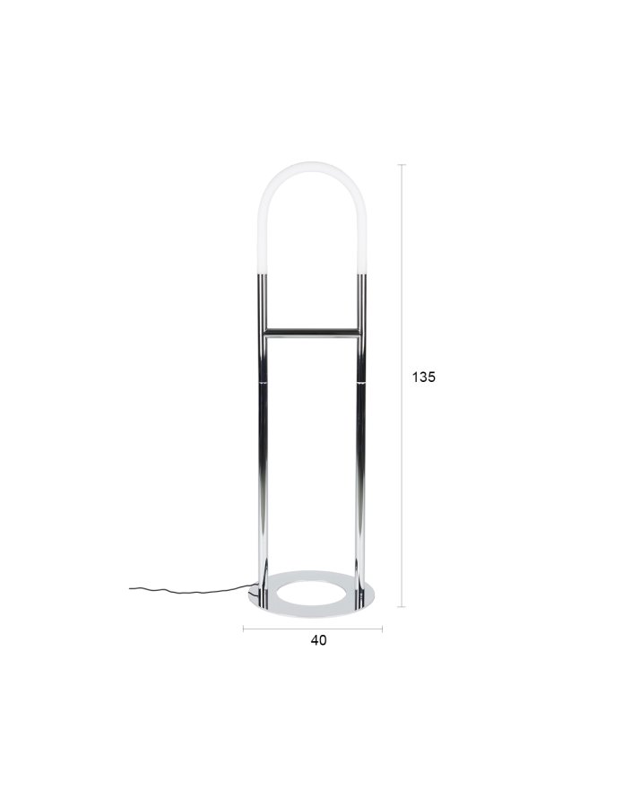 ZUIVER Golvlampa B�g Krom