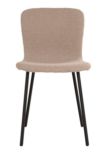 HOUSE NORDIC Halden spisestuestol - beige boucléstoff og sort metall