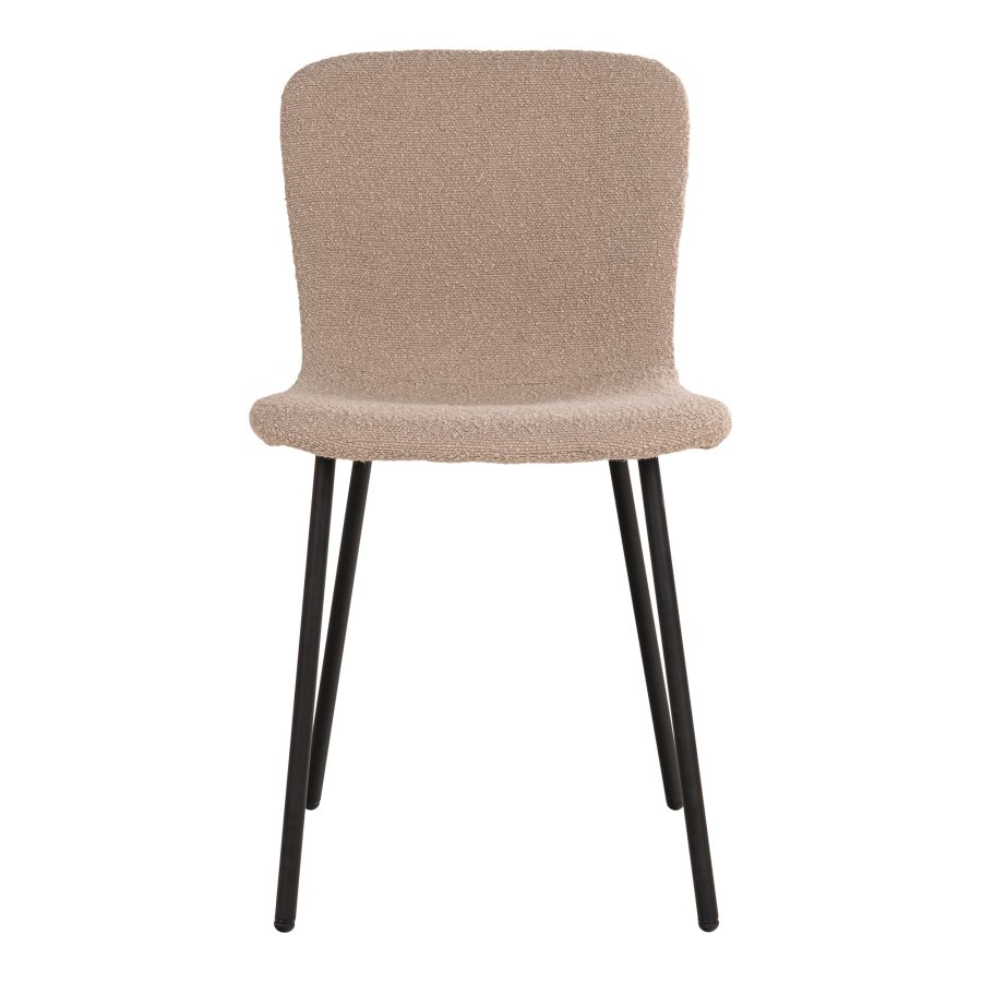 HOUSE NORDIC Halden spisestuestol - beige boucléstoff og sort metall