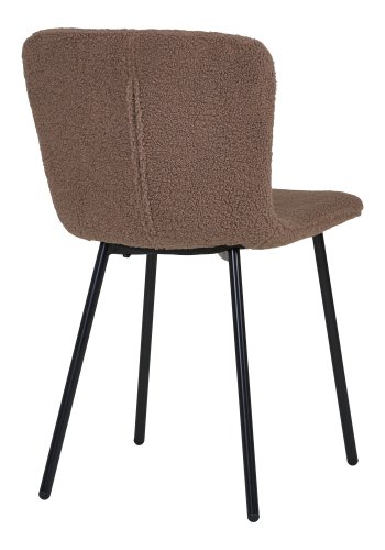 HOUSE NORDIC Halden spisestuestol - mrkebrun fuskepels og svart stl