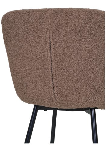 HOUSE NORDIC Halden spisestuestol - mrkebrun fuskepels og svart stl