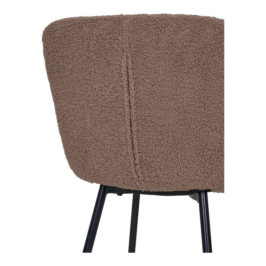 HOUSE NORDIC Halden spisestuestol - mrkebrun fuskepels og svart stl