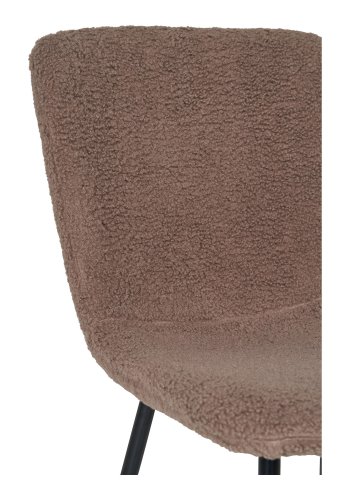 HOUSE NORDIC Halden spisestuestol - mrkebrun fuskepels og svart stl