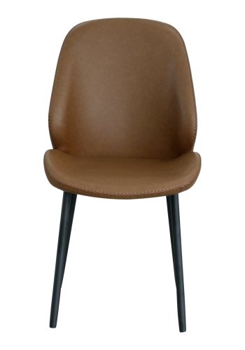 HOUSE NORDIC Monte Carlo spisestuestol - brun PU og sort metall