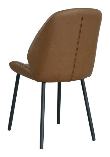 HOUSE NORDIC Monte Carlo spisestuestol - brun PU og sort metall