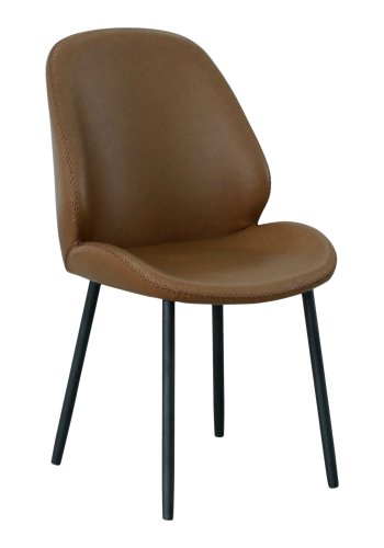 HOUSE NORDIC Monte Carlo spisestuestol - brun PU og sort metall