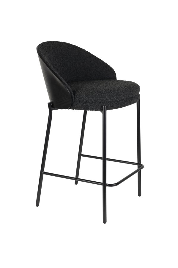 DUTCHBONE barstol Rodin Boucl&eacute; svart