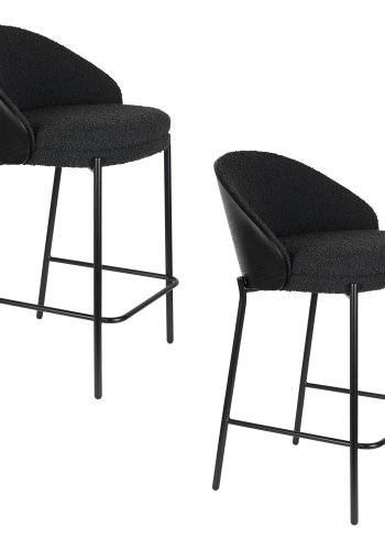 DUTCHBONE barstol Rodin Boucl&eacute; svart