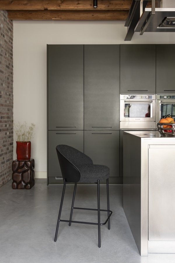 DUTCHBONE barstol Rodin Boucl&eacute; svart