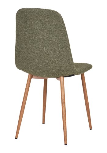 HOUSE NORDIC Stockholm spisestuestol - mrkegrnt bouclstoff og stl med treutseende