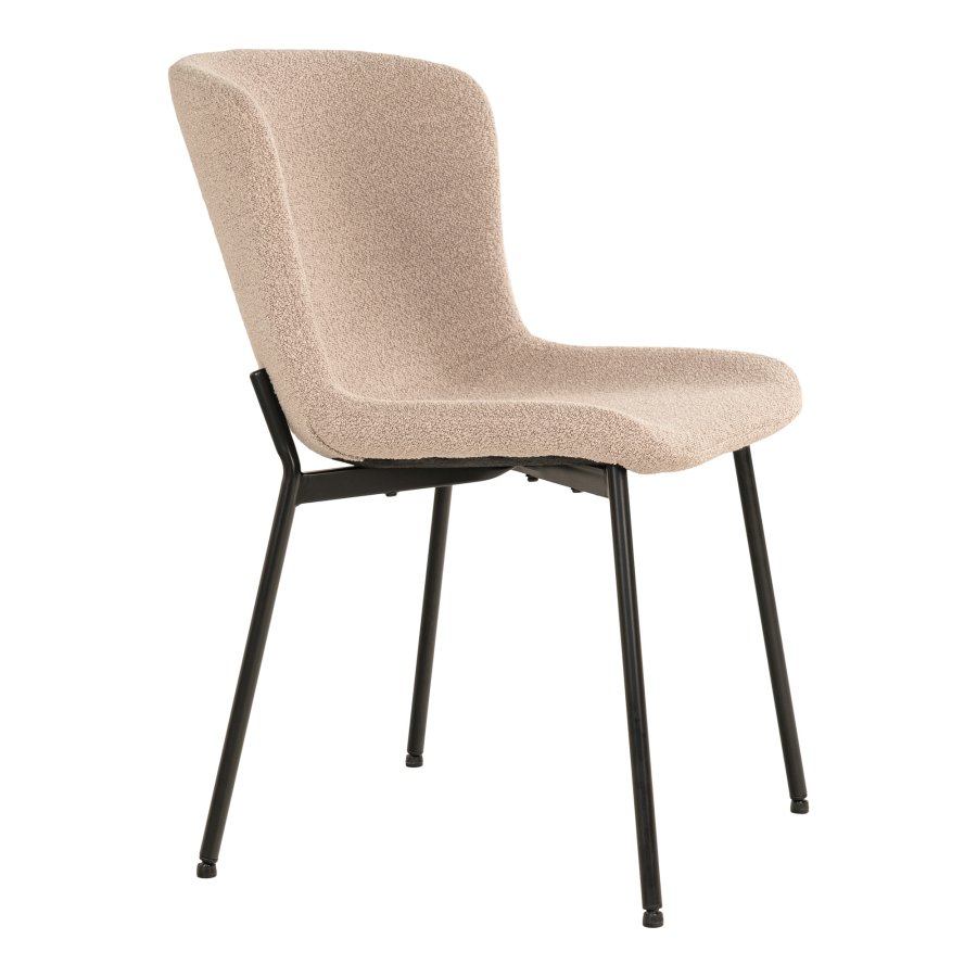 HOUSE NORDIC Maceda spisestuestol - beige boucléstoff og sort stl