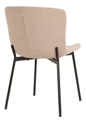 HOUSE NORDIC Maceda spisestuestol - beige boucléstoff og sort stl