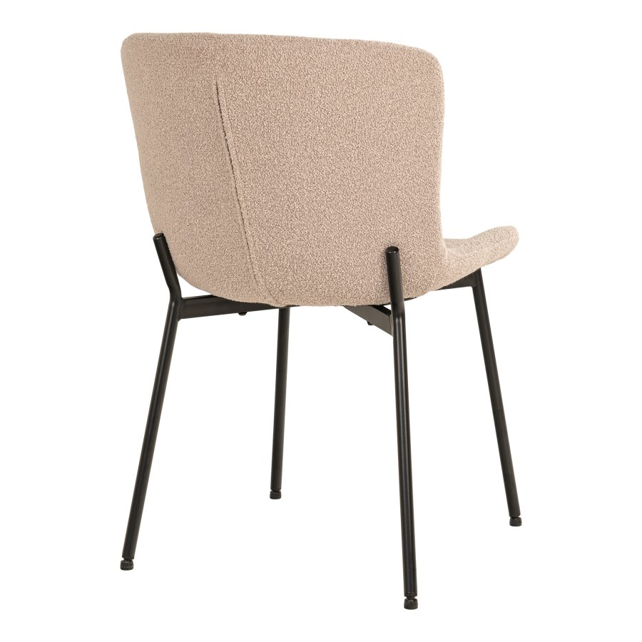 HOUSE NORDIC Maceda spisestuestol - beige boucléstoff og sort stl