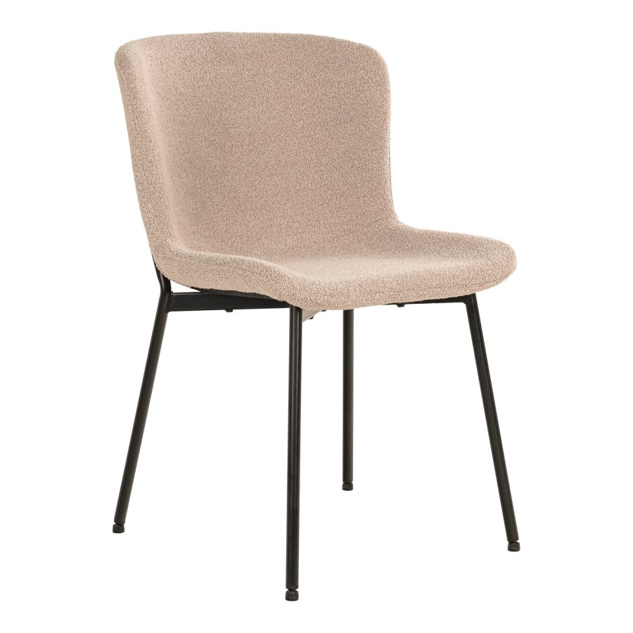 HOUSE NORDIC Maceda spisestuestol - beige boucléstoff og sort stl