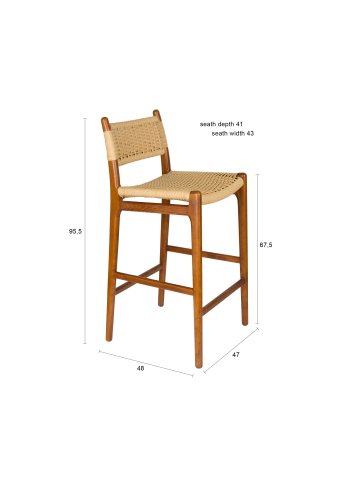 DUTCHBONE barstol Cecile valn&ouml;t