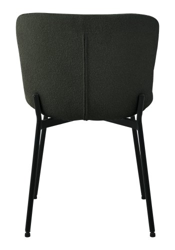HOUSE NORDIC Maceda spisestuestol - mrkegrnt bouclstoff og sort stl