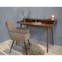 Harbo spisebordsstol mushroom velour og metal, m. armln