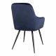 HOUSE NORDIC Harbo spisebordsstol, med armlener - bl velour og metall