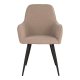 HOUSE NORDIC Harbo spisebordstol, med armlener - beige boucléstoff og sort metall