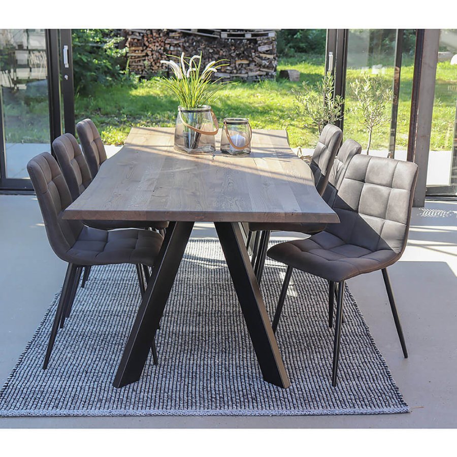 HOUSE NORDIC Middelfart spisestol - grtt mikrofiberstoff