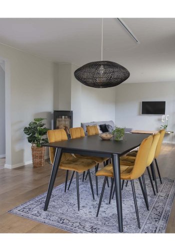 HOUSE NORDIC Middelfart spisestol - gul polyester og stl