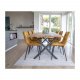 HOUSE NORDIC Middelfart spisestol - gul polyester og stl