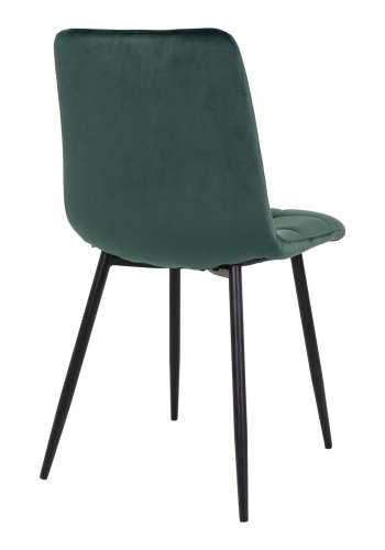 HOUSE NORDIC Middelfart spisestol - mrkegrnn velur og sort stl