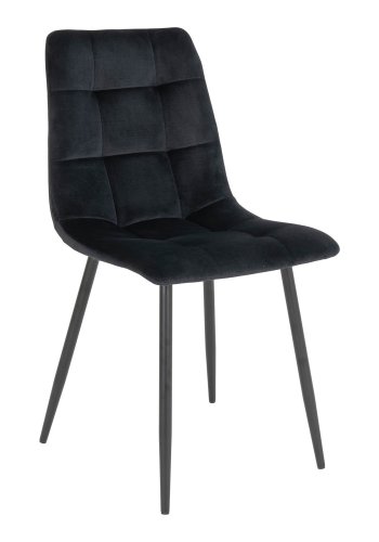 HOUSE NORDIC Middelfart spisestuestol - svart polyester velour og svart stl