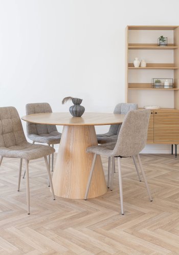 HOUSE NORDIC Middelfart spisestuestol - grtt polyesterstoff og grtt metall