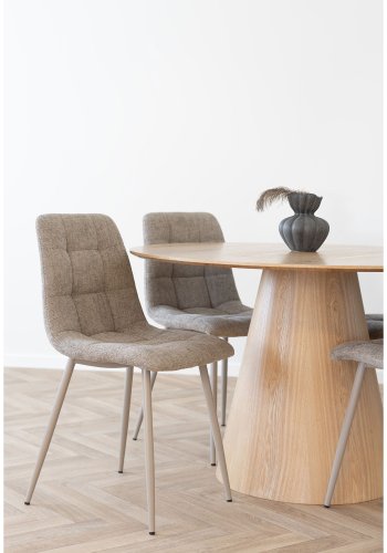 HOUSE NORDIC Middelfart spisestuestol - grtt polyesterstoff og grtt metall