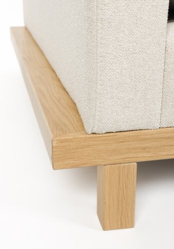 ZUIVER Blossom 4,5 pers. sofa - sand polyakryl og natur egetr�