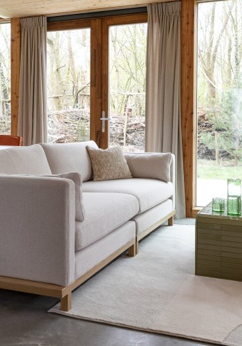ZUIVER Blossom 4,5 pers. sofa - sand polyakryl og natur egetr�
