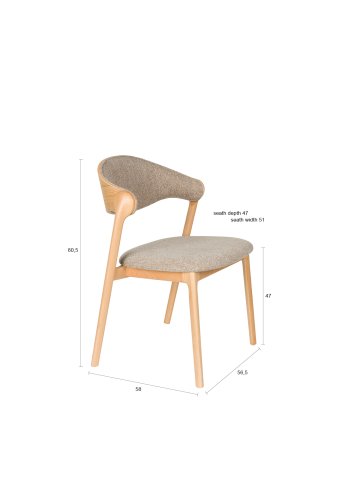 Dutchbone-stol Babington Naturell