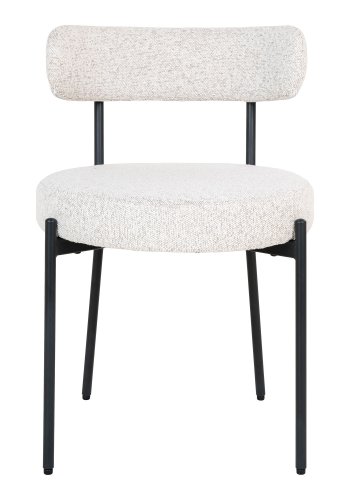 HOUSE NORDIC Spisestuestol, hvit bouclé med sorte ben, HN1270