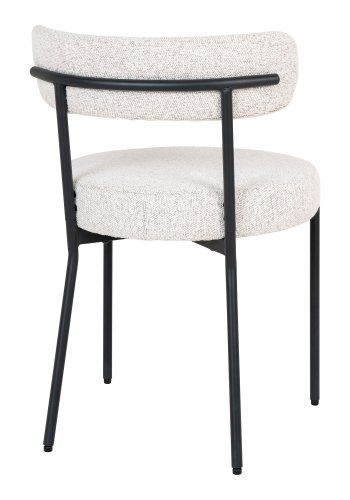 HOUSE NORDIC Spisestuestol, hvit bouclé med sorte ben, HN1270