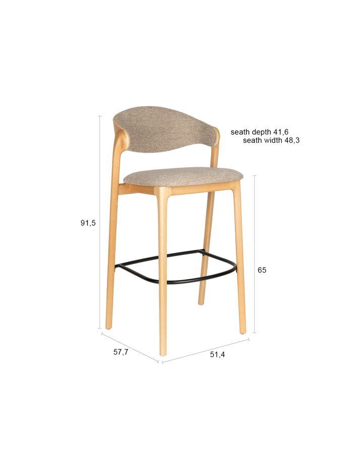 DUTCHBONE barstol Babington naturf&auml;rgad