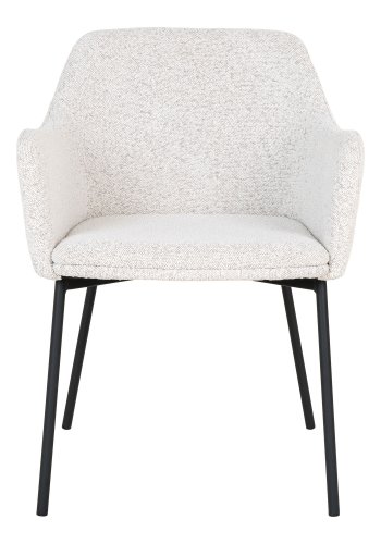 HOUSE NORDIC Spisestuestol, hvit bouclé med sorte ben, HN1270