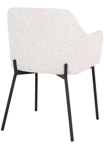 HOUSE NORDIC Spisestuestol, hvit bouclé med sorte ben, HN1270