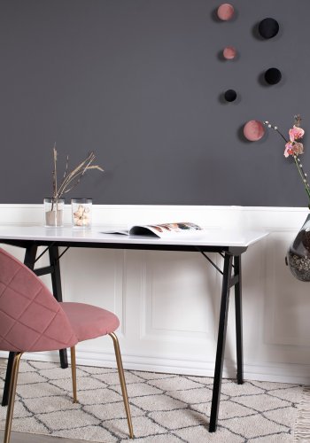 HOUSE NORDIC Geneve spisestol - rosa/messing velur/stl 