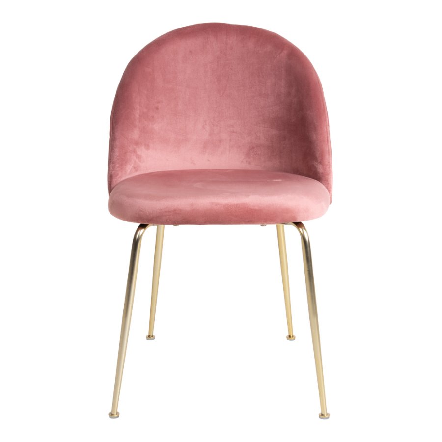 HOUSE NORDIC Geneve spisestol - rosa/messing velur/stl 
