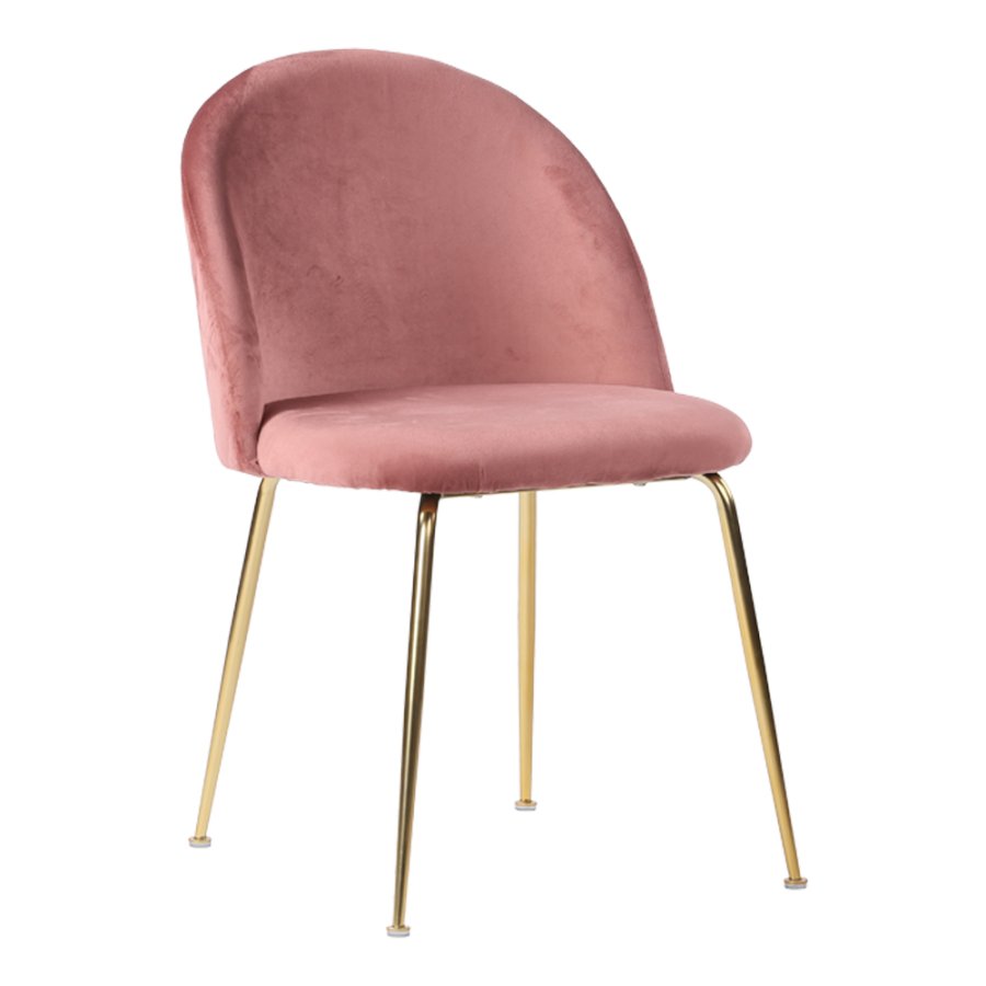 HOUSE NORDIC Geneve spisestol - rosa/messing velur/stl 