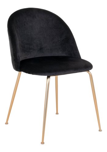 HOUSE NORDIC Geneva spisebordstol - svart velour og messingstl