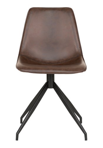 HOUSE NORDIC Monaco spisebordsstol, med svingfunksjon - mrkebrun PU og stl