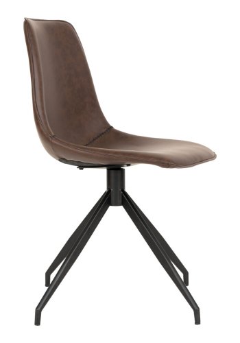 HOUSE NORDIC Monaco spisebordsstol, med svingfunksjon - mrkebrun PU og stl