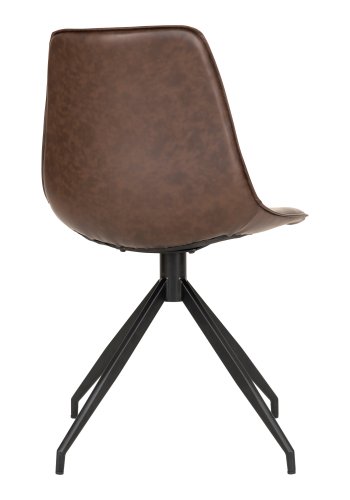 HOUSE NORDIC Monaco spisebordsstol, med svingfunksjon - mrkebrun PU og stl