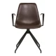 HOUSE NORDIC Monaco spisestuestol, svingbar base, armlener, PU, mrkebrun med svarte ben