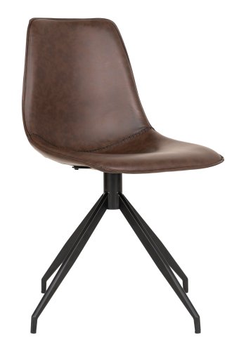 HOUSE NORDIC Monaco spisebordsstol, med svingfunksjon - mrkebrun PU og stl
