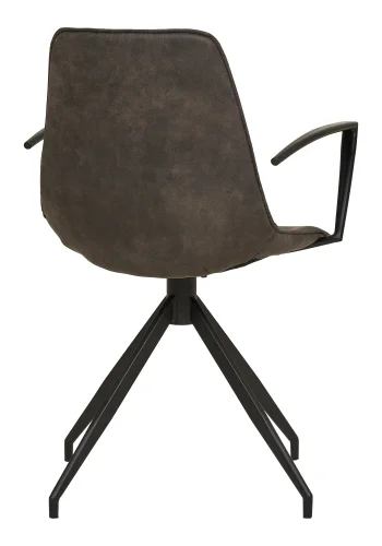 HOUSE NORDIC Monaco spisestol - Spisestol, svingbar base, armlener, mikrofiber, gr med svarte ben, HN1229