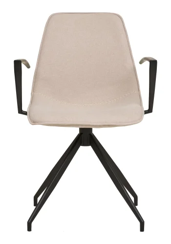 HOUSE NORDIC Monaco spisestuestol - Spisestuestol, svingbar base, armlener, sand med svarte ben, HN1230