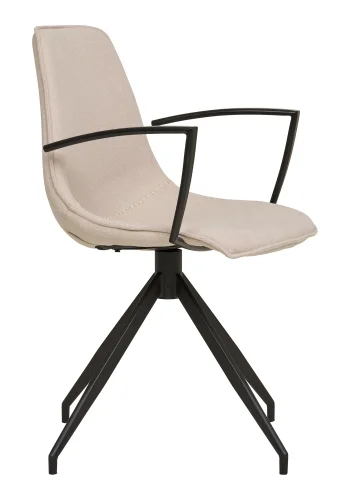 HOUSE NORDIC Monaco spisestuestol - Spisestuestol, svingbar base, armlener, sand med svarte ben, HN1230
